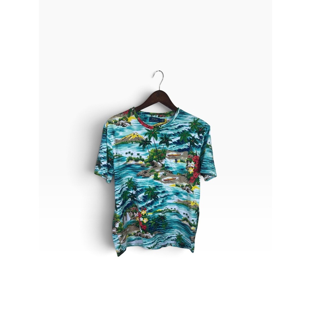 Size L Polo Ralph Lauren Classic Fit Short Sleeve Tropical Beach Print T Shirt